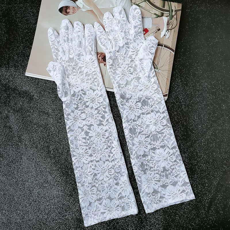 

Сексуальное Ципао Лолита Женские Цветочные Свадебные Кружевные Перчатки White Long