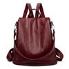 Women's Retro Anti-theft Faux Leather Backpack - High-end, Versatile, Large Capacity