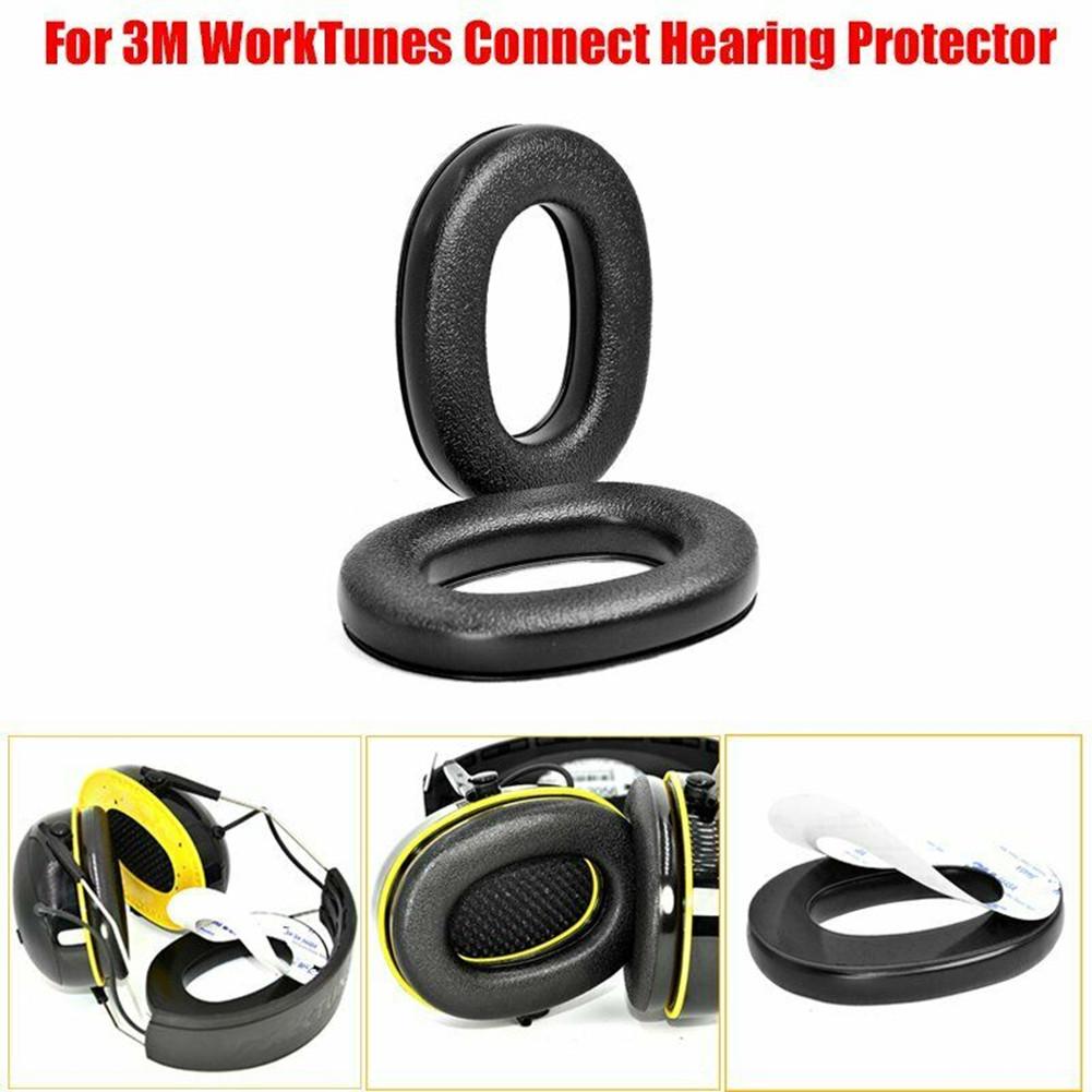 Voor 3M WorkTunes Connect Gehoorbeschermer Oorkappen Oorkussentje Oordop Leer Zacht Spons Kussen Vervanging Hoofdtelefoon Accessoire United States black