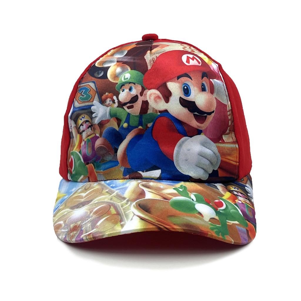Super Mario Bros Pattern Kids Baseball Cap With Cotton Material And Sun Block For Outdoor Activities