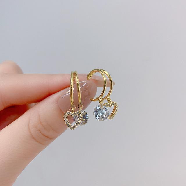 

Дизайнерские модные ювелирные изделия Изысканные серьги-подвески в форме сердца из циркония Элегантные женские свадебные аксессуары белый