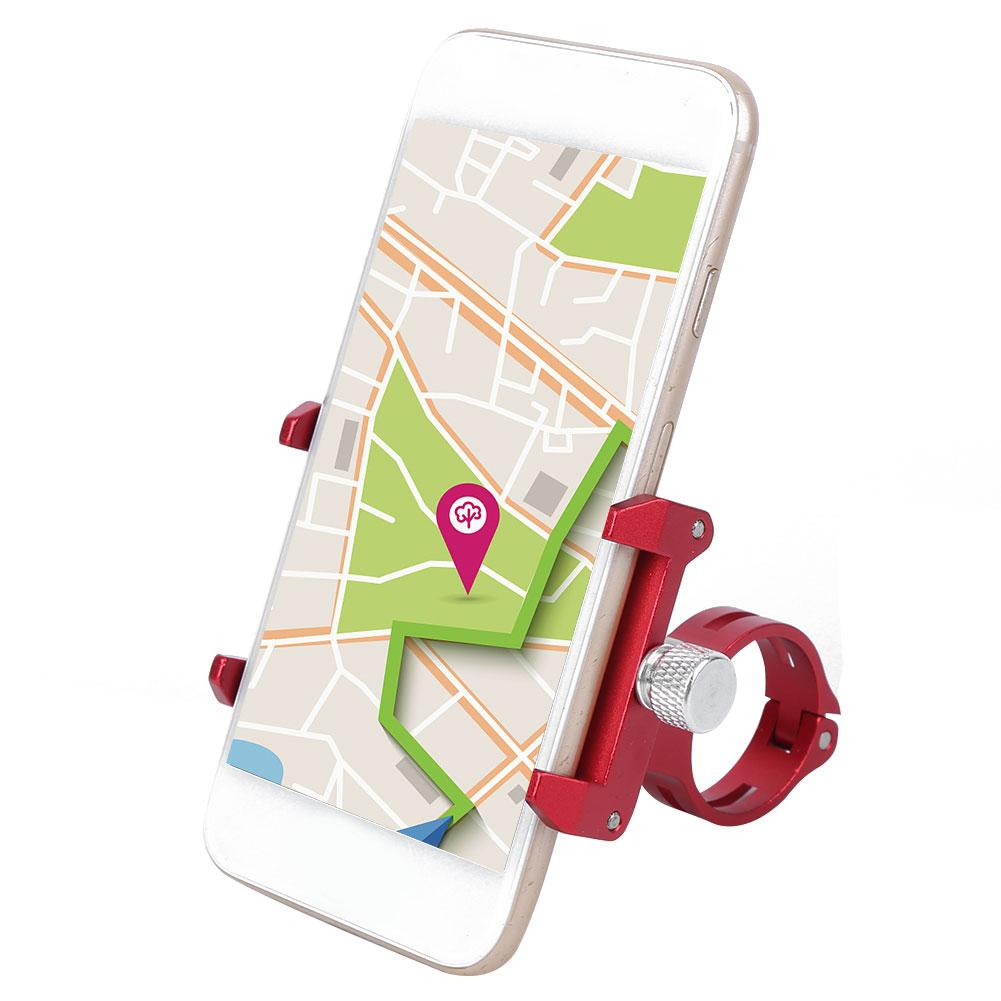 G88 Mountain Bike Cellphone Bracket Motorcycle Navigation Stand with Flashlight SupportRed