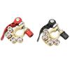 2 Stück Kfz-Batterieklemmen mit 4-poligem schwarz-rotem Bootsanhänger-Klemmenanschluss für SAE- oder JIS-Typ-A-Pfosten