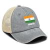 Indien Flaggenaufdruck Verstellbare Baseballkappe, Patriotische Damenmütze Passform Sonnenschutz Polyester Retro Snapback Mesh-Kappe