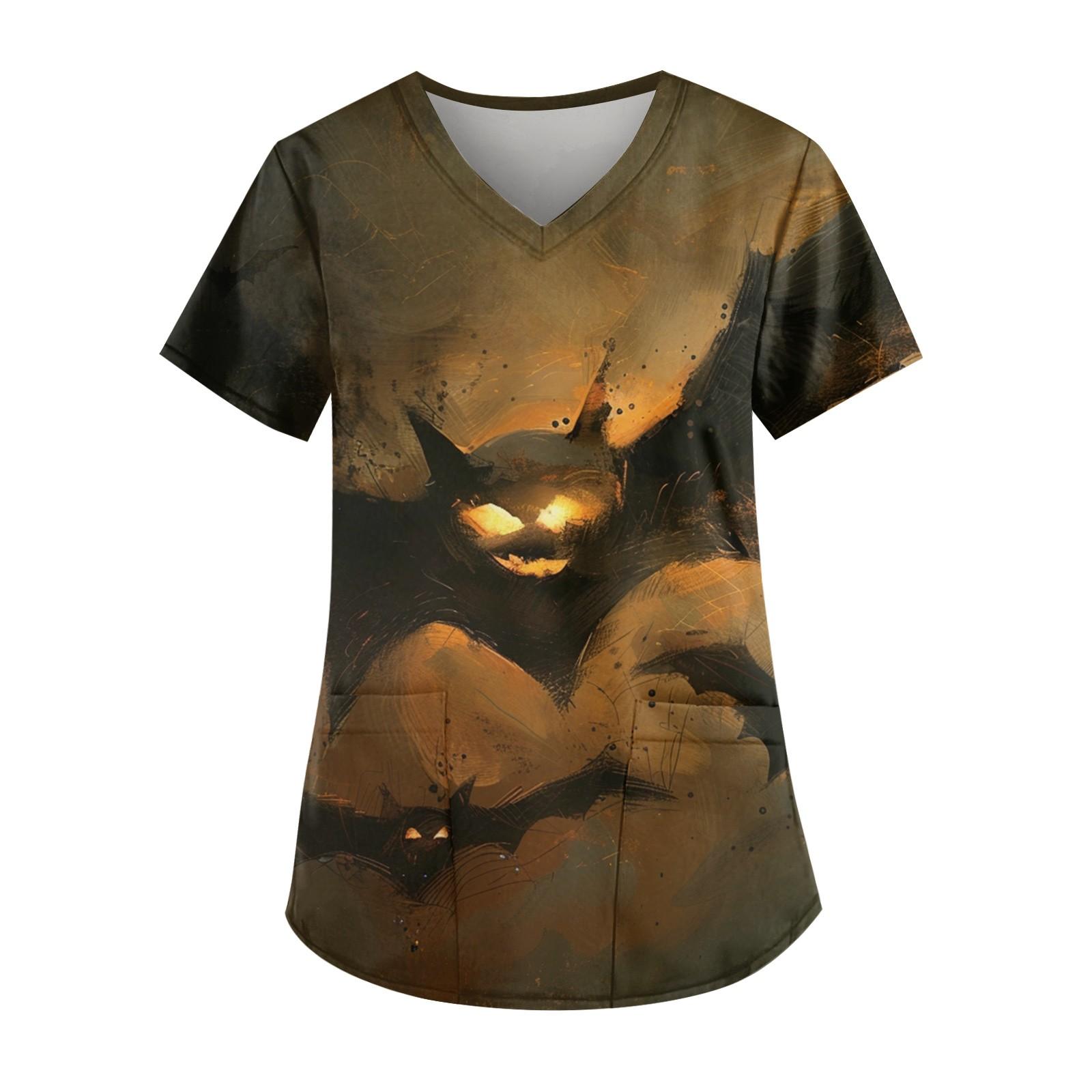 Женская модная футболка с короткими рукавами и v-образным вырезом с пасхальным принтом — фото 8