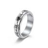 Titanium Steel Rotating Electrocardiogram Couple Ring, Heartbeat, Decompression, Stainless Steel Matching Ring, Hand Jewelry