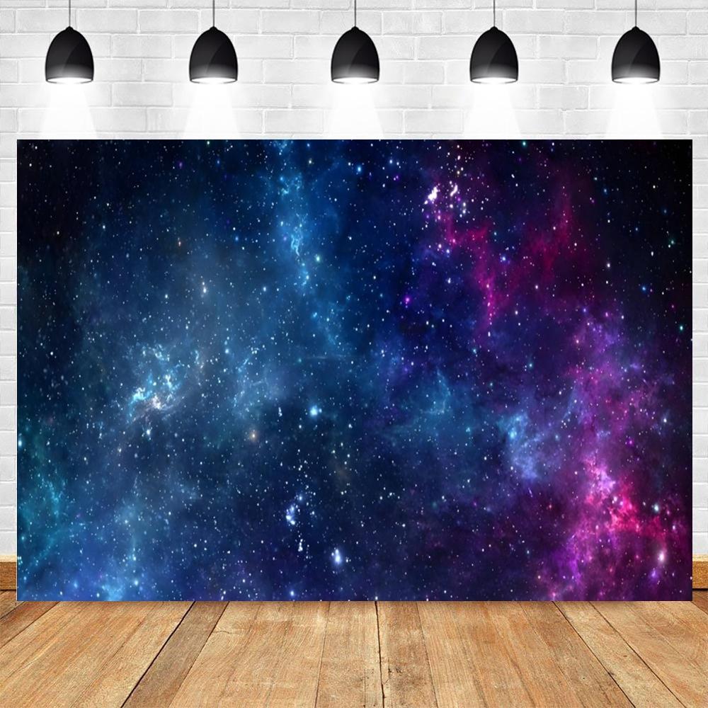 Cosmic Galaxy Backdrop Starry Sky Milky Way Stars Universe Space Theme Photo Background Baby Shower Birthday Party Decor Banner