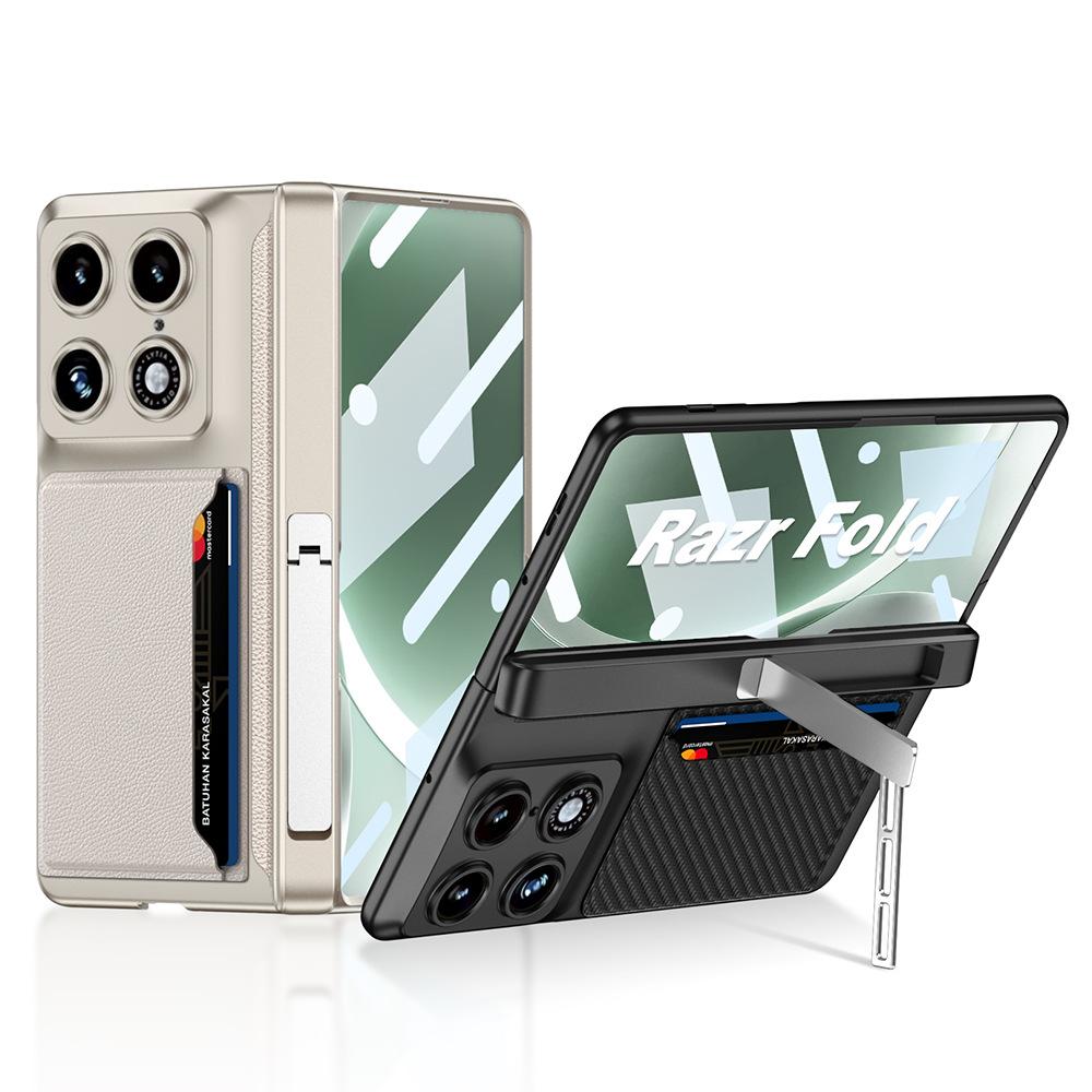 Motorola Razr Fold Folding Mobile Phone Case Card Pack Card Case Film Integrated Bracket Leather Case