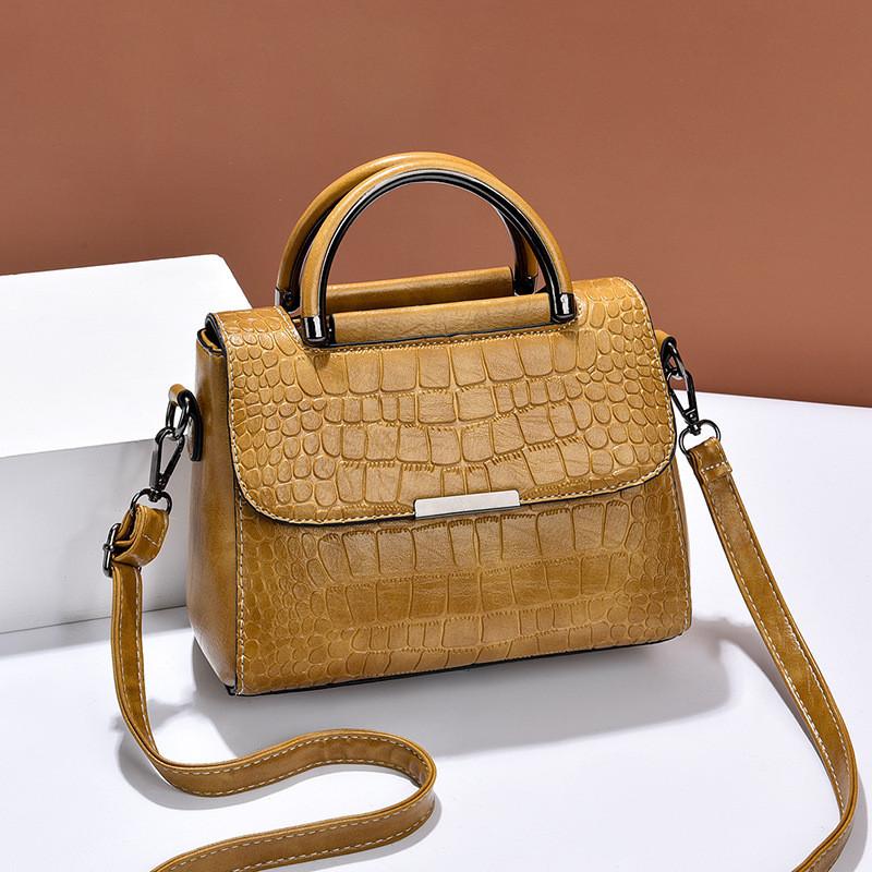 IELGY Unique Stone Pattern One-Shoulder Fashion Retro Large-Capacity Handbag