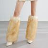 Retro Modern Brown Fur Shoe Covers Imitation Fur Boots Socks Millennial Style Hot Girl Leg Covers Autumn and Winter