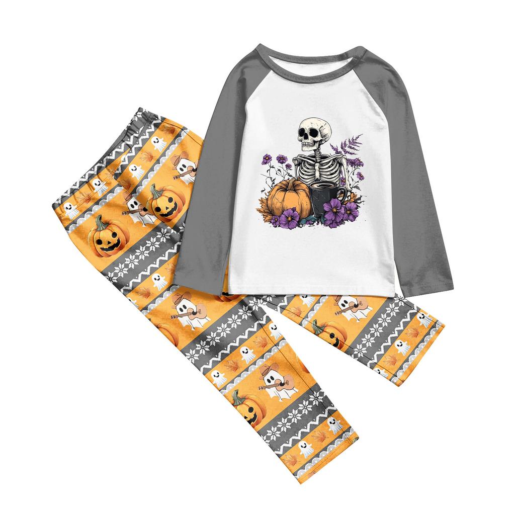 Halloween Print Family Matching Long Sleeved Parent-child Suit Home Clothes Suit Fall