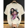 Plus Size Demon Slayer Anime Printed Men and Women Tshirt Casual Parent Child Top Fashion Cotton Y2K Harajuku Street Summer