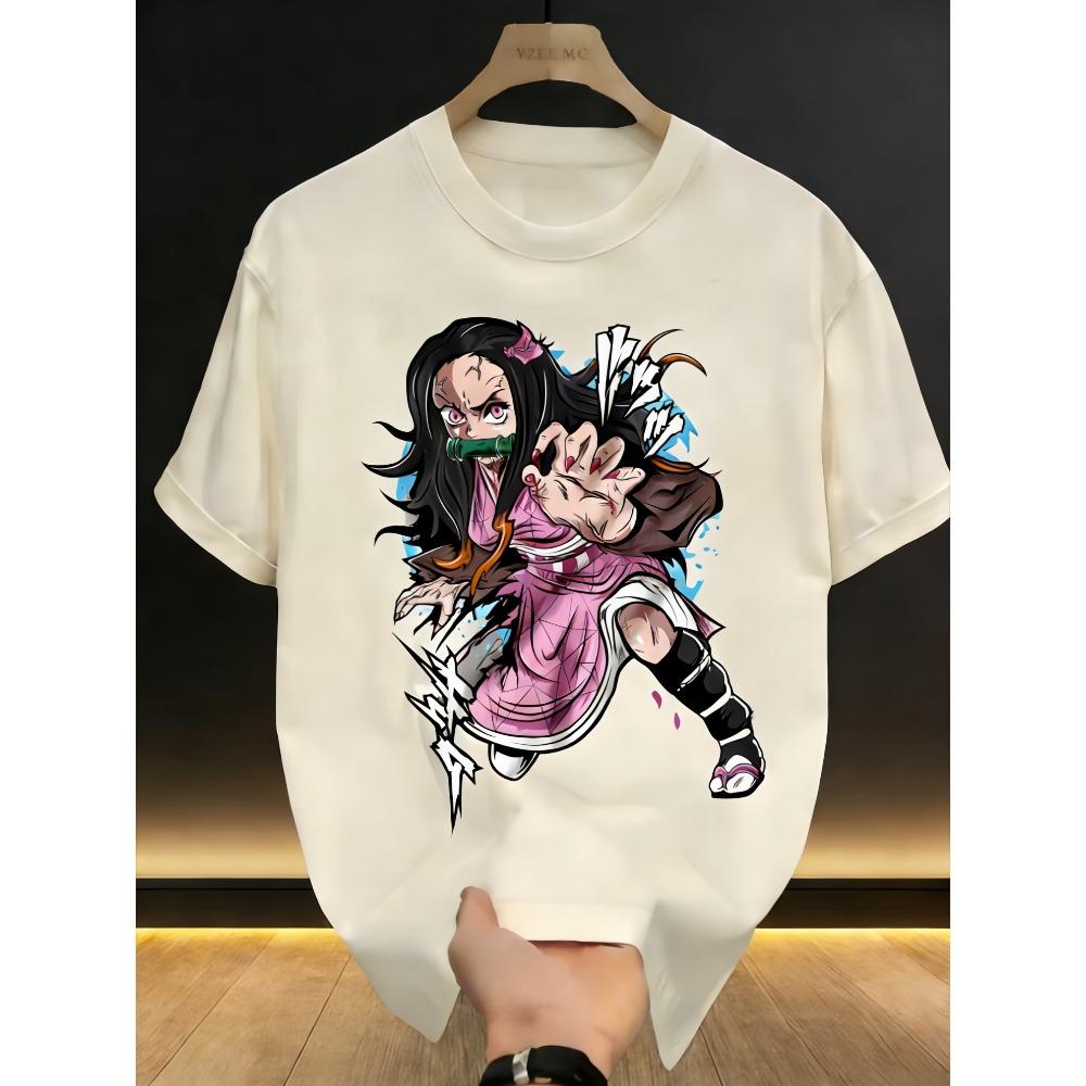 

Plus Size Demon Slayer Anime Printed Men and Women Tshirt Casual Parent Child Top Fashion Cotton Y2K Harajuku Street Summer S