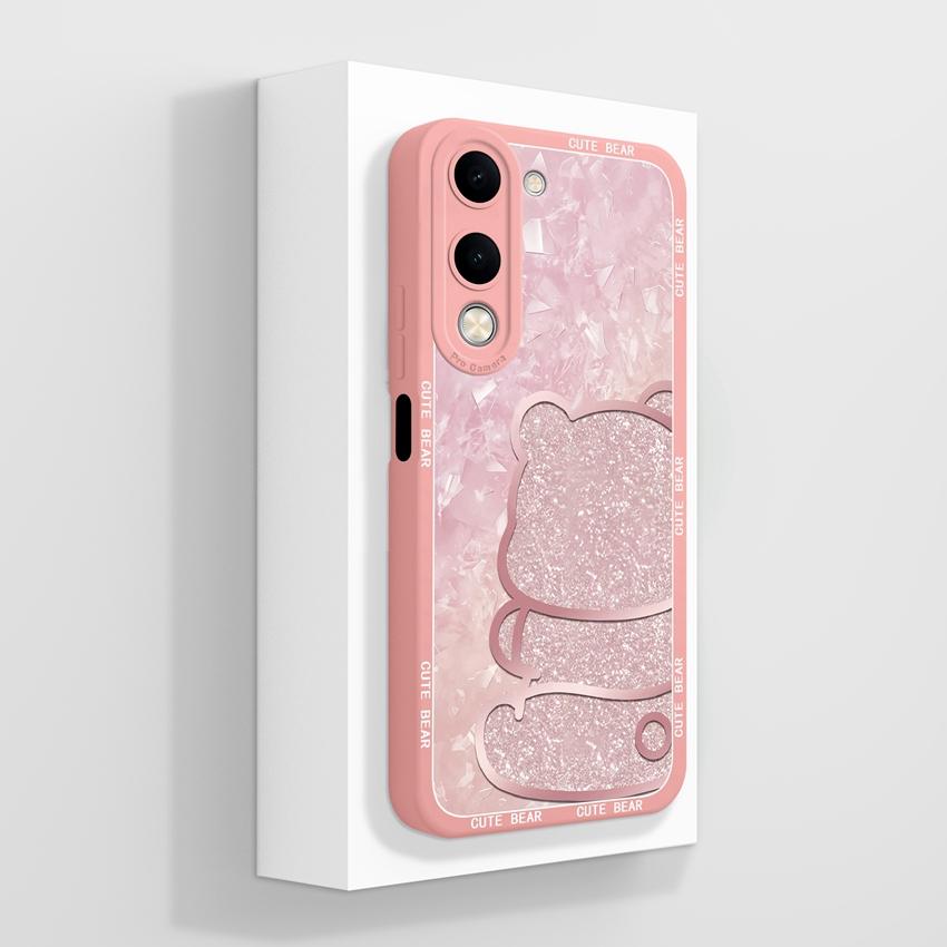 Für Vivo Y04 Y03 Y02 Y11 Y15 Y20 Handyhülle Niedliches Cartoon-Mädchenmuster Glattes Flüssigsilikon Stoßfester Schutz Rückseitenabdeckungen Hülle Für Vivo Gehäuse