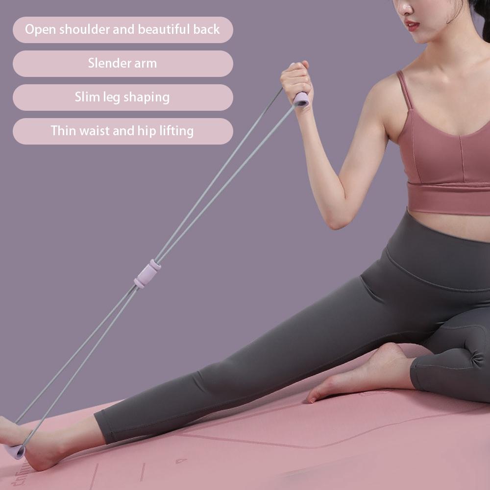 

AMYUP Figure 8 Fitness Resistance Band Yoga Strap Fitness Pulling Rope Workout Elastic Exercise Band Pink