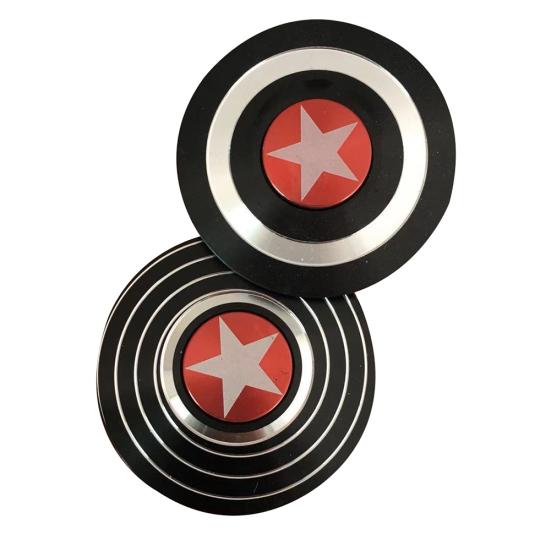 Rund Captain America Spideman Alloy Fingerspiss Gyro Hand Spinner Anti-stress leketøy