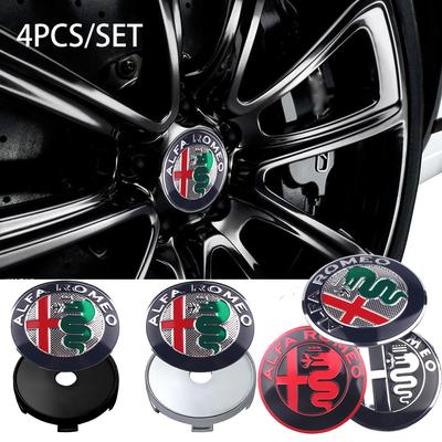 4pcs/set 56mm Car Wheel Center Hub Stickers 60mm Car Wheel Center Hub Caps Auto Decoration Accessories For Giulietta