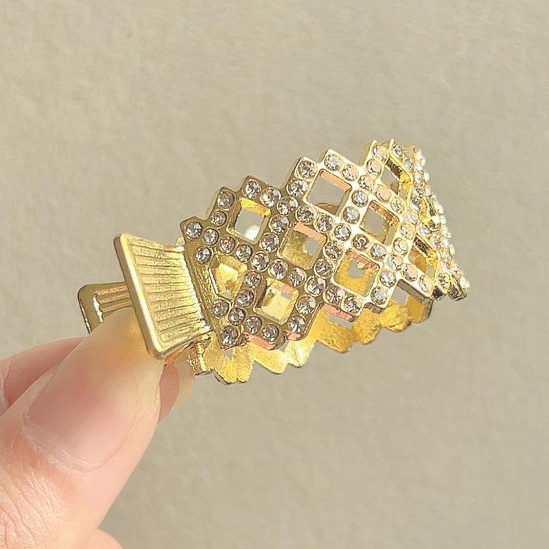 

Новая мода горный хрусталь заколка для волос коготь для женщин металлический маленький хвостик крабы толстые шпильки французский головной убор аксессуары для волос морской синий