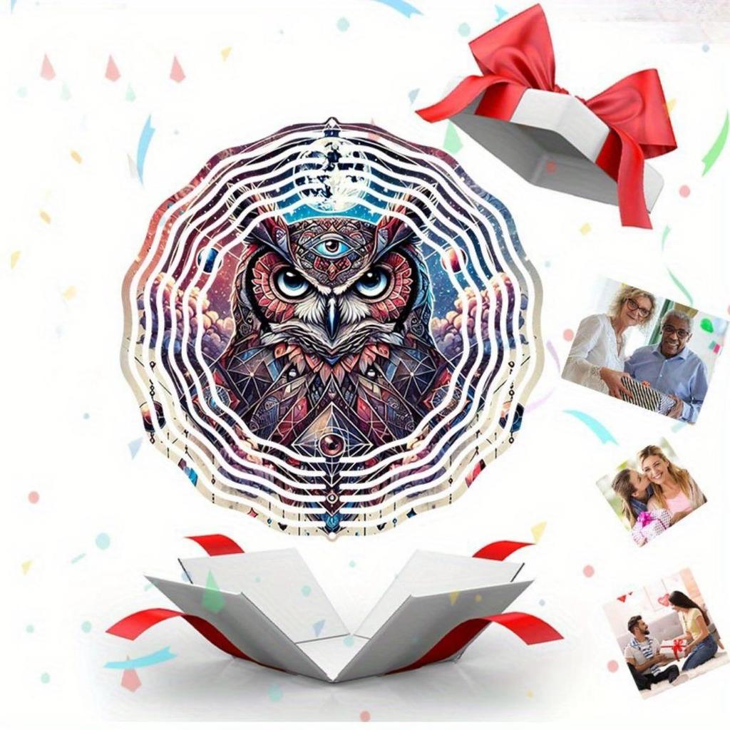 2D Metal Wind Spinner Art - Elegant Garden Windmill Decor, Dynamic Outdoor Wind Chime with Sublimated Patterns