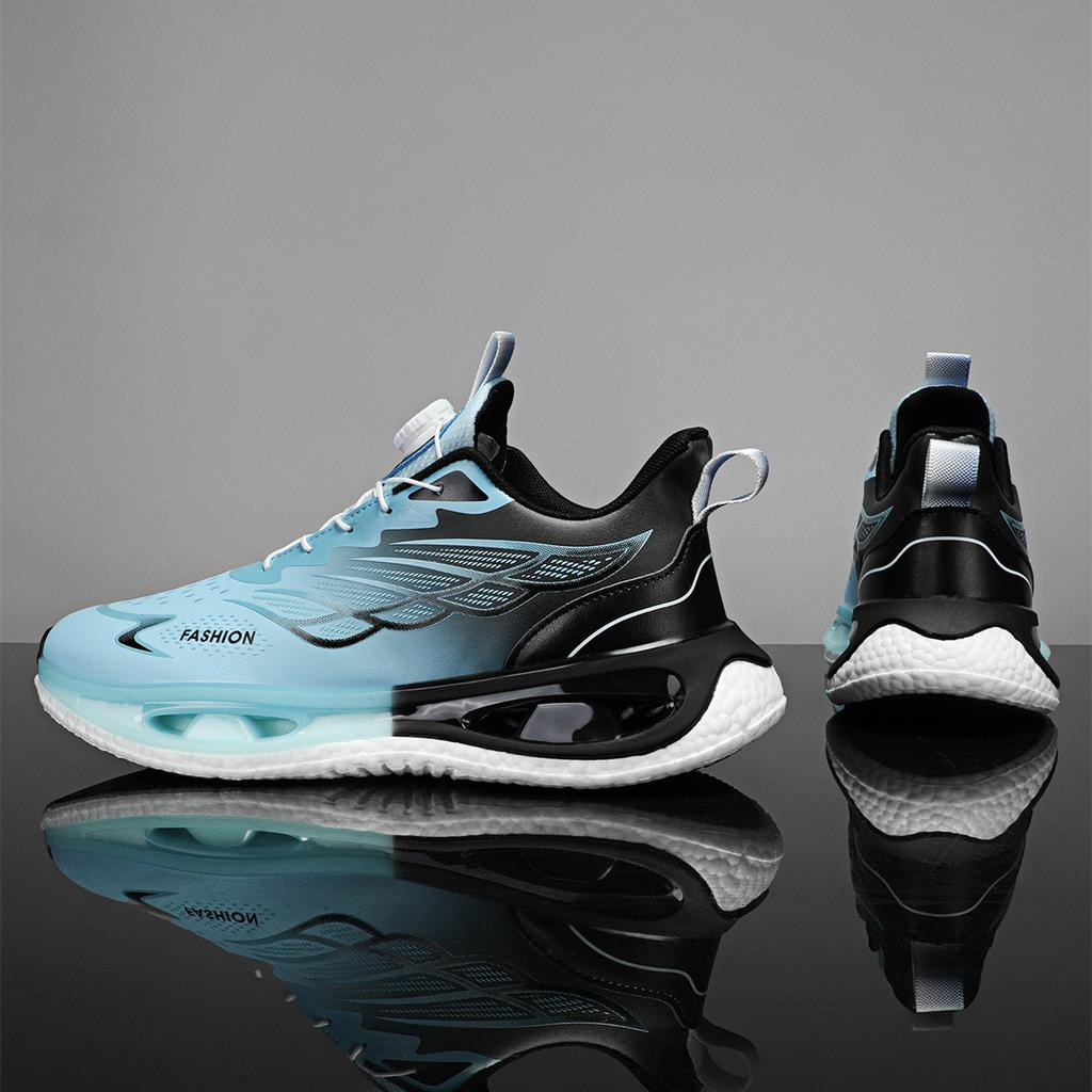 Sneakers Men's Leather New Shock-absorbing Breathable Popcorn Soft-soled Dad Shoes Ultra-light Running Shoes