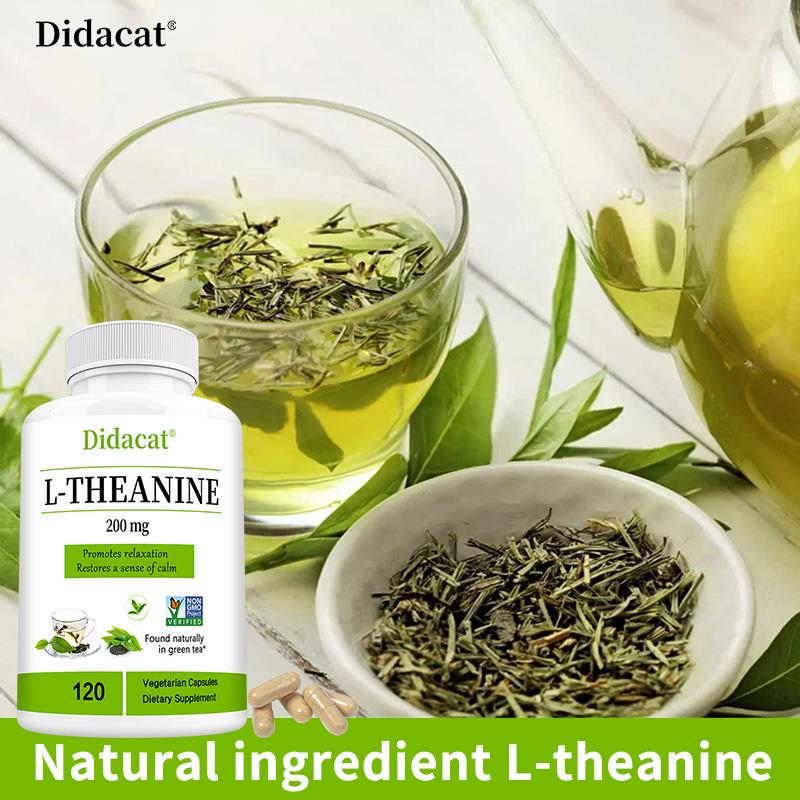 L-Theanine 200 mg, 120 Vegetarian Capsules Relax and Calm Support Supplement