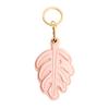 Keychain Pendant Monstera Leaf Shape Key Holder Imitation Leather Access Card Cover Bag Charm