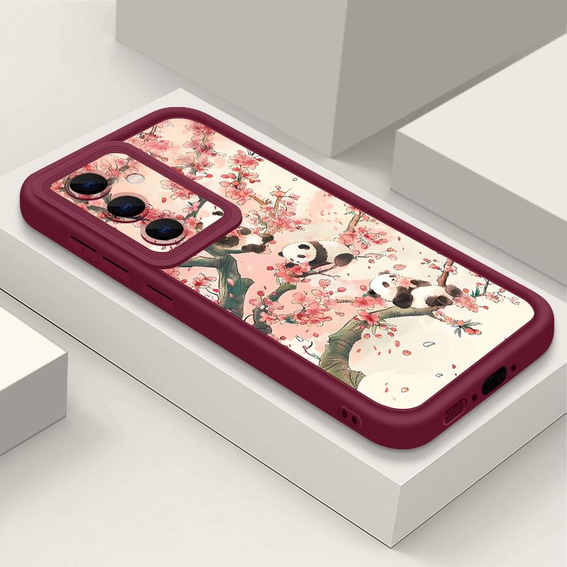 Lovely Baby Panda Print Case For Samsung S26 S25 Ultra S24 S23 S22 Plus S21 FE A15 A16 A17 A35 A36 A37 A54 A55 A56 A57 5G Shockproof Bumper Cover
