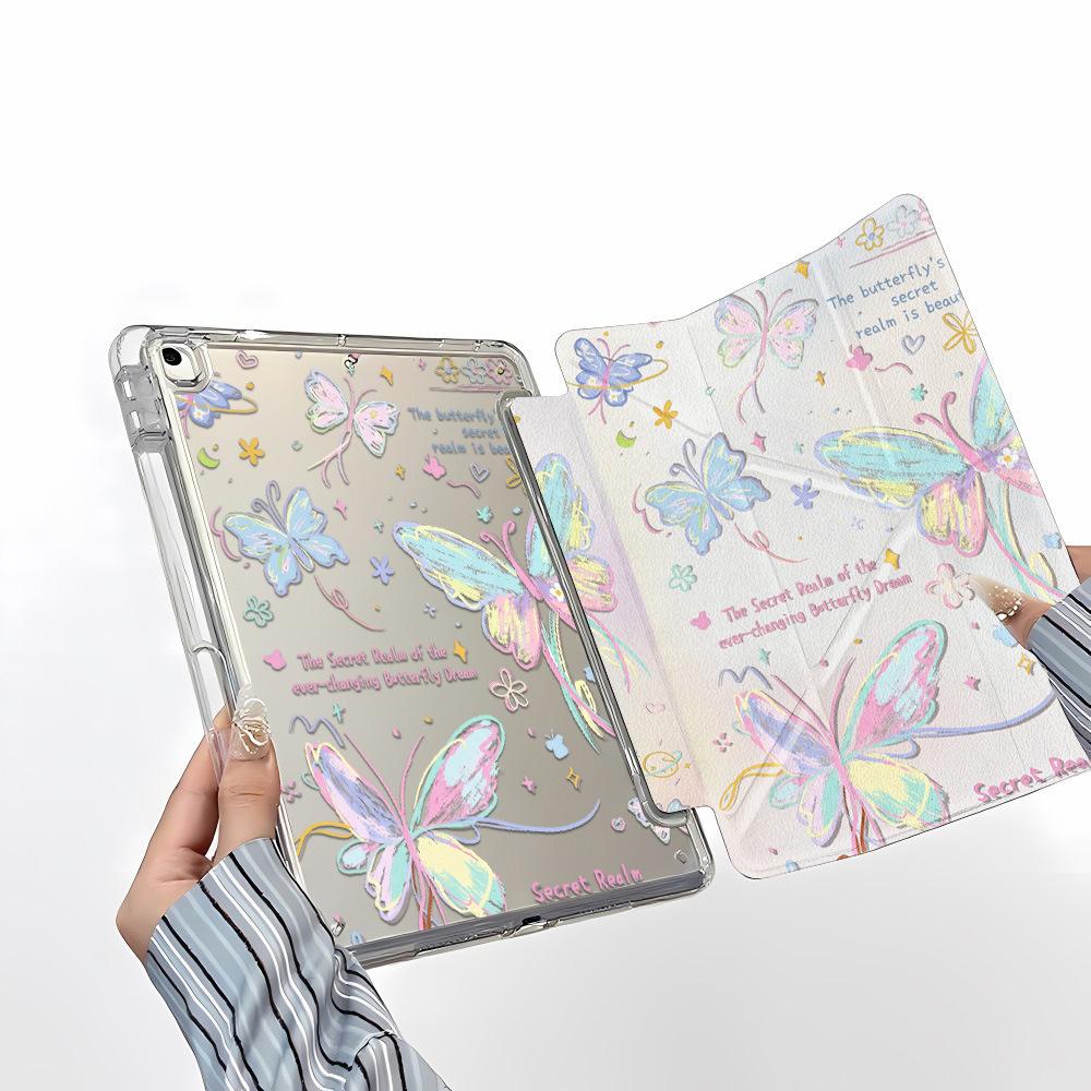 Secret Realm Butterfly is suitable for iPad Pro 11-inch Y folded edge sticker, tablet protective case, anti-drop soft case with pen slot