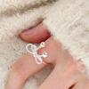 Trendy Open Adjustable Cold Style Bow Ring for Women - Simple, Popular Design for Index Finger