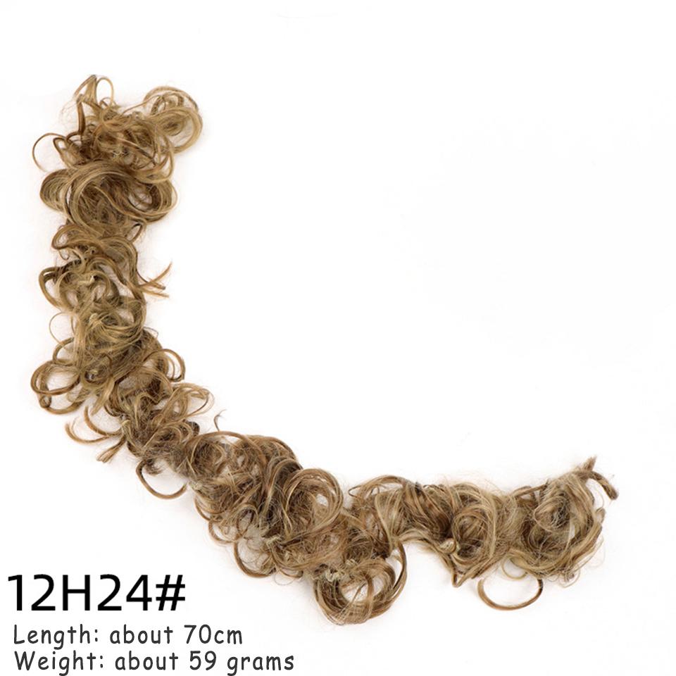 

WTB Synthetic Wig Female Curly Hair Bun Wig Female Caterpillar Winding Curly Hair Bun Natural Hair Curler Curly Hair Bun Wig 70CM