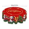 150/180cm Christmas Snowman Circular Tablecloth Vintage Polyester Red Cover Protector Christmas Tablecloth Protector Cover