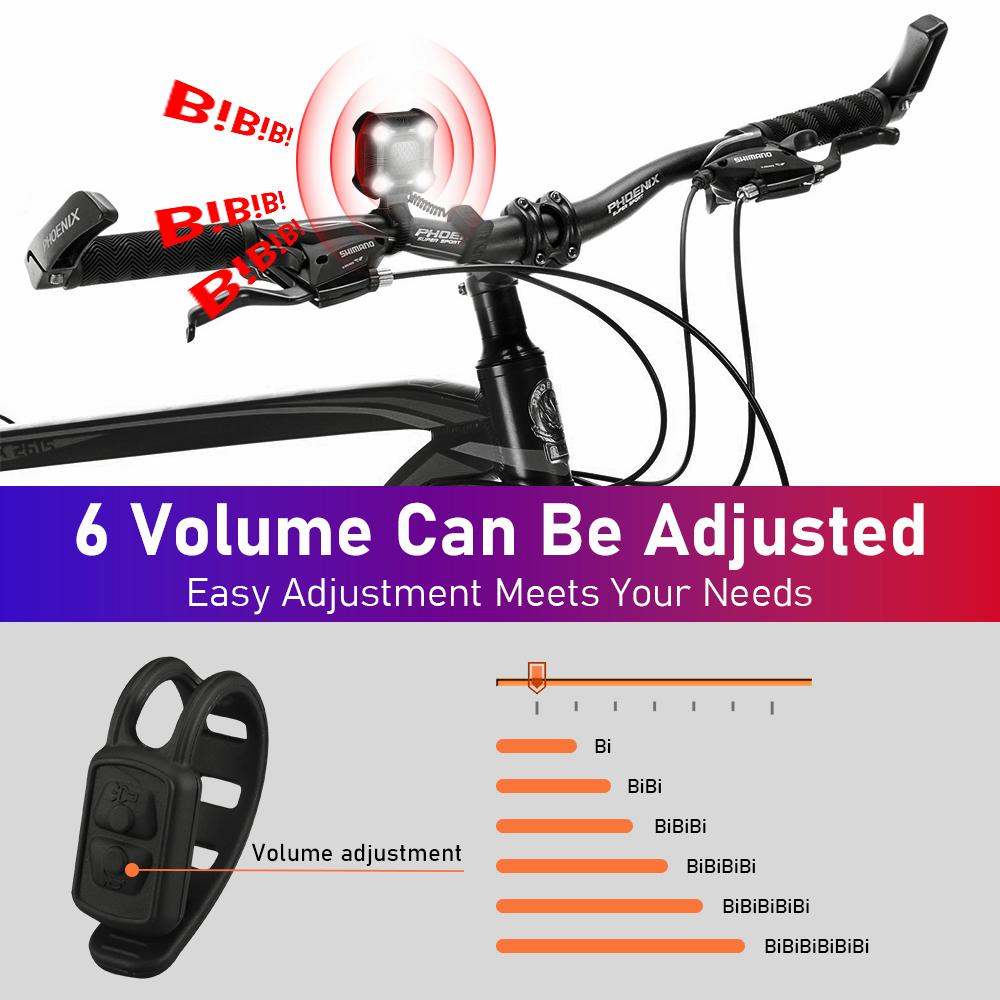 4 LEDs Bicycle Light Electric Horn 140dB Bike Bell Waterproof USB Charging Bicycle Horn Headlight Bicycle Alarm Bell 3