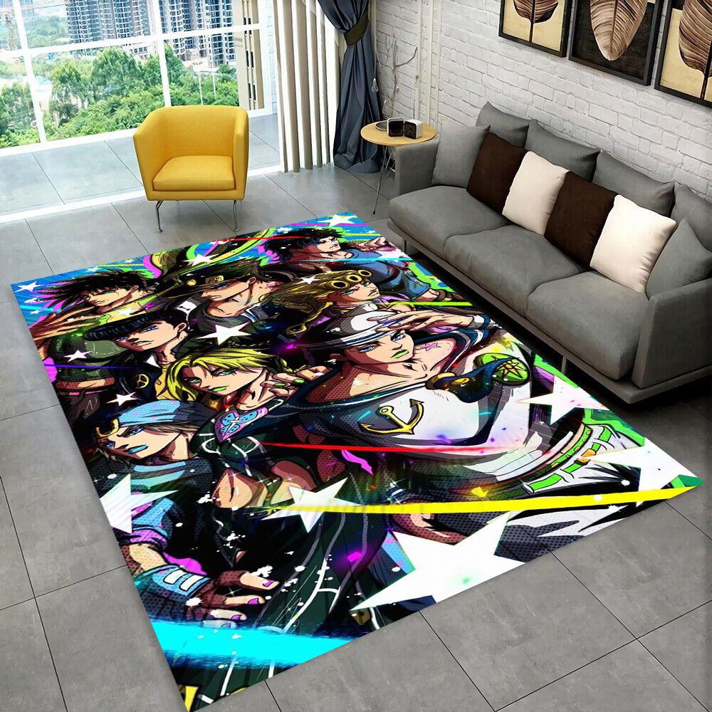 3D Jojo's Bizarre Adventure Cartoon Anime Carpet Rug for Living Room Bedroom Home Sofa Decoration,kids Play Non-slip Floor Mat