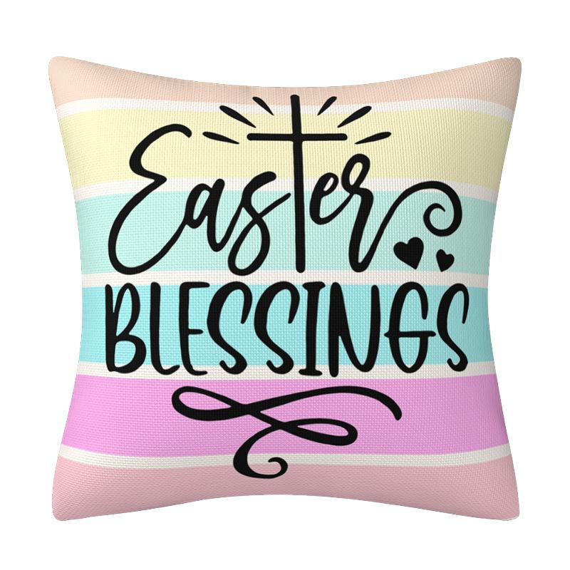 Home Spring New Easter Bunny Pillow Case Living Room Sofa Cushion Outdoor Pillow Case