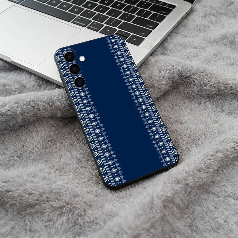 Custodia per Telefono Keffiyeh Palestinese Per Samsung Galaxy A73,A71 A72,A70,A53,A52,A51,Copertura Nera in Morbido Silicone