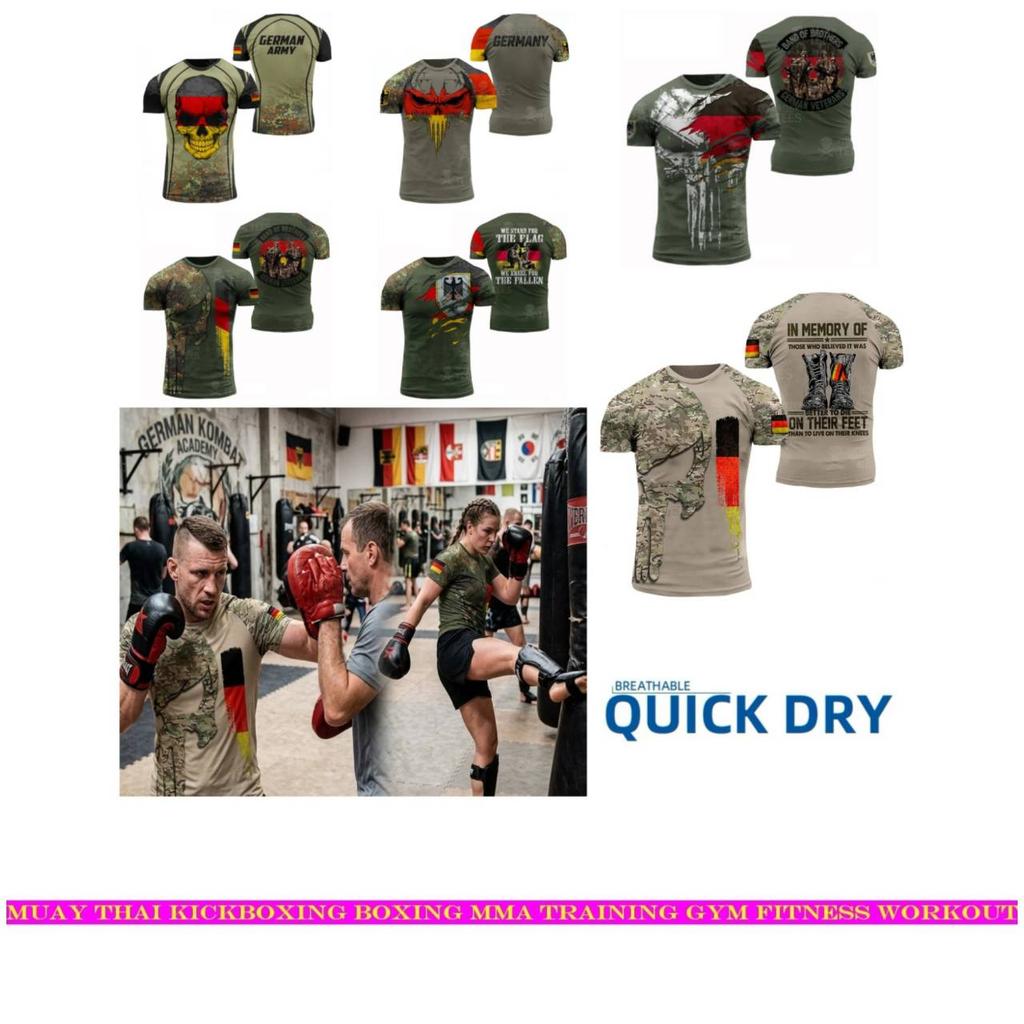 Vintage Retro T Shirt Deutschland Germany Eagle 3D Print MMA Kick Boxing Muay Thai National Flag Unisex Men Women Short Sleeve Quick Dry Streetwear
