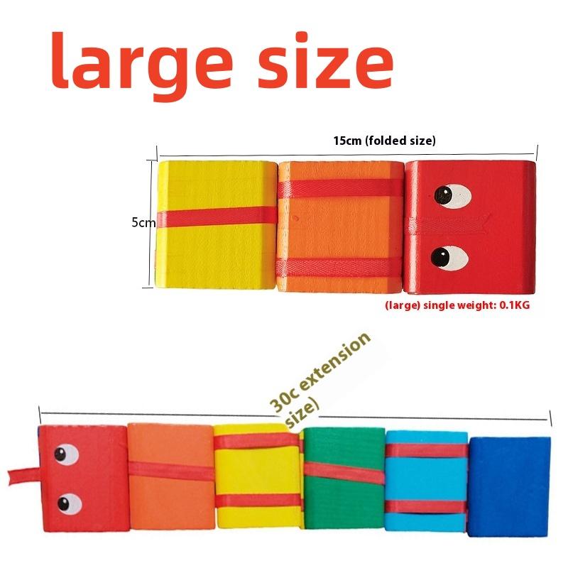 1 Pcs Infinite Flip Folding Wooden Snake Magic Blocks Classic Nostalgic Children Early Educational Toys Kindergarten Puzzle Toy