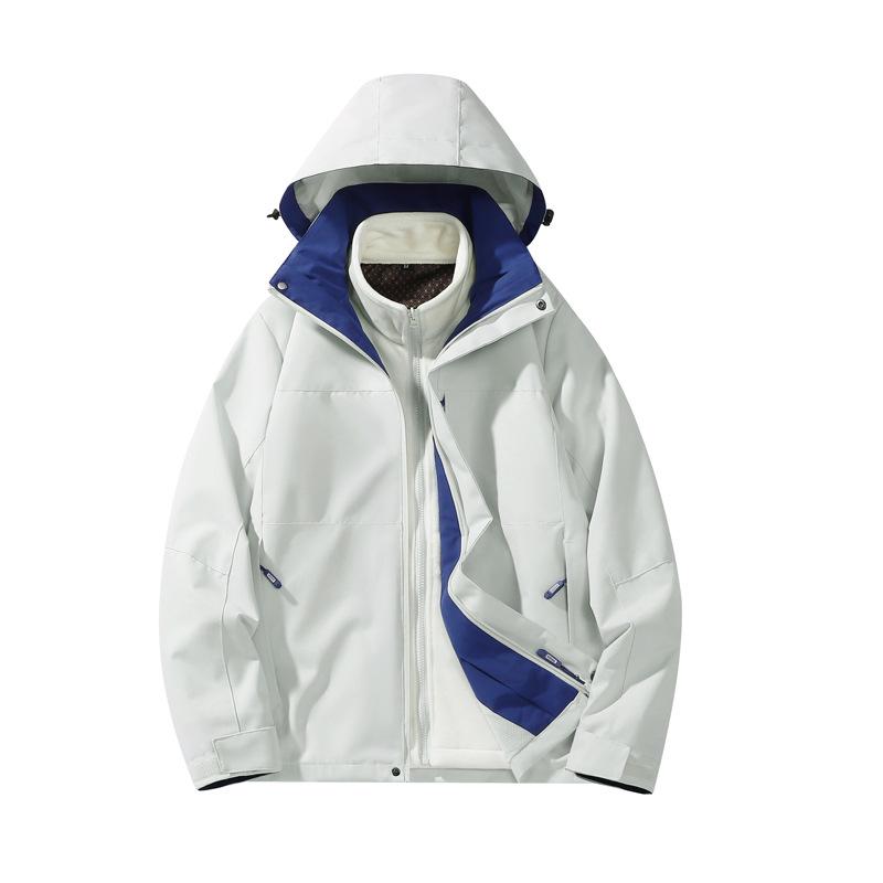 Graphene 3-in-1 Waterproof Windbreaker: Men's and Women's Outdoor Mountaineering and Ski Jacket with Detachable Layers.