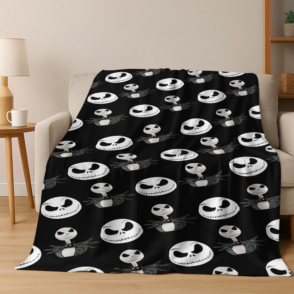 2026 New The Nightmare Before Christmas Jack Cartoon Flannel Blanket,Warm and Cozy Soft Throw Blanket for Home Bedroom Bed Sofa