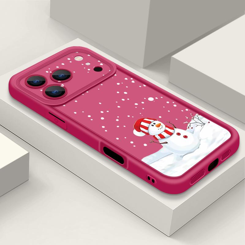 Christmas Snowman Soft TPU Phone Case For iPhone Air 16e 17 16 15 14 Pro Max 13 12 Pro 15 16 14 Plus Shockproof Silicone Cover