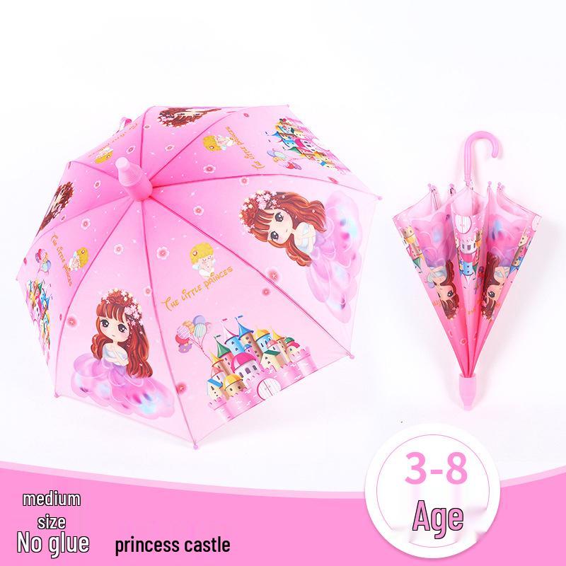 Automatic Dual-Use Kids' Umbrellas - Princess Design for School and Kindergarten
