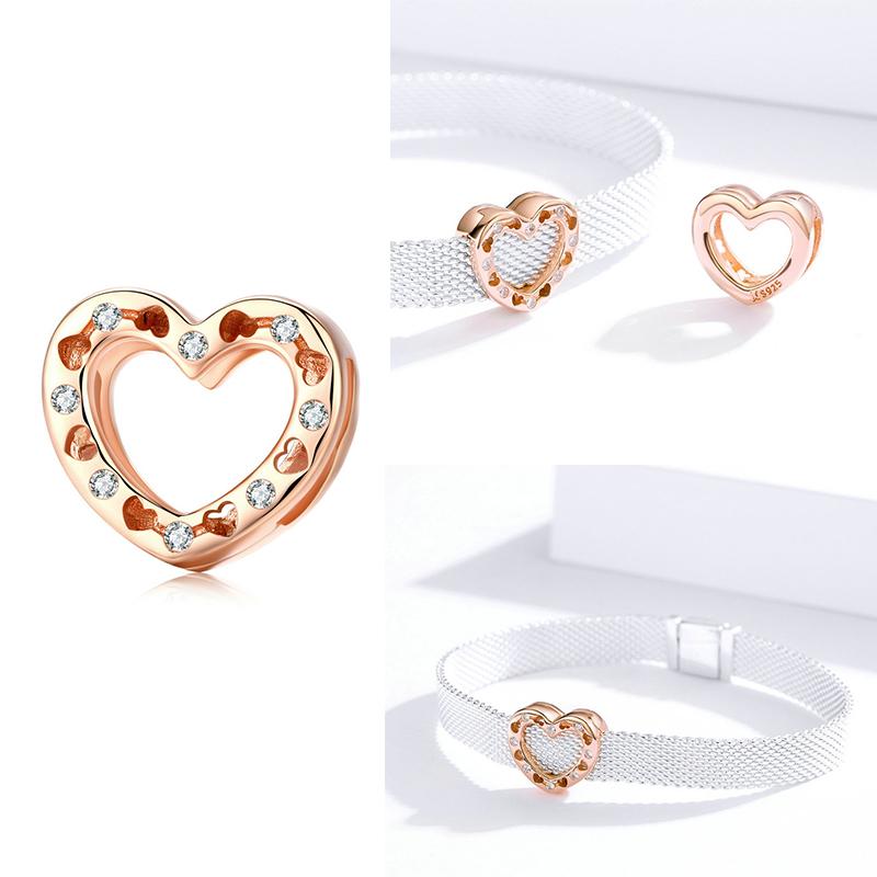

WOSTU 925 Silver Circle Charm Round CZ Bead Bead Clip Fit reflection Charm Bracelet Jewelry Accessories CQX101