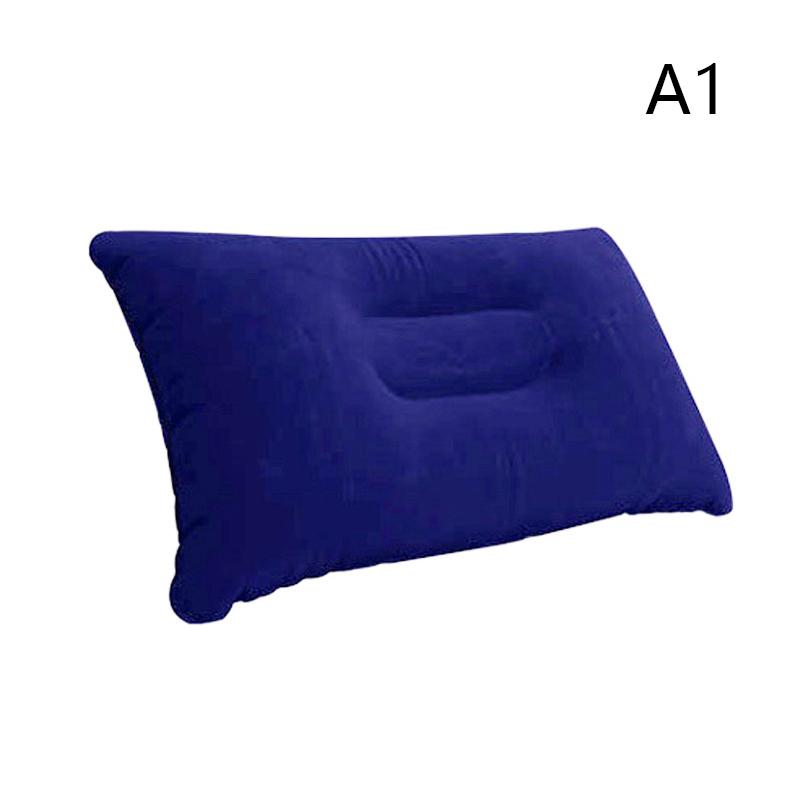 Inflatable Pillow For Camping Travel Pillowes Flocked Fabric Air Pillowes For Comfortable, Ergonomices Inflating Pillowes