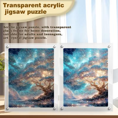 A Tree Puzzle Ornament, Light-Transmitting Decorative Puzzle Toy, Decompressed Acrylic Puzzle.