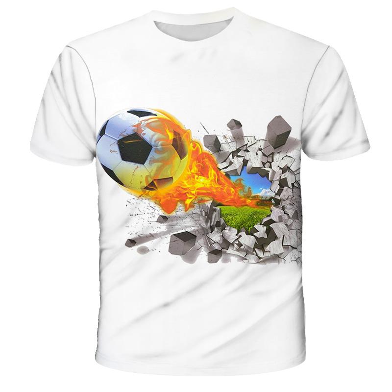 Maglietta con stampa 3D di calcio Kawaii Maglietta per bambini Girocollo Moda estiva Maglietta per ragazzo Ragazza Sport allentata unisex Magliette per abbigliamento per bambini