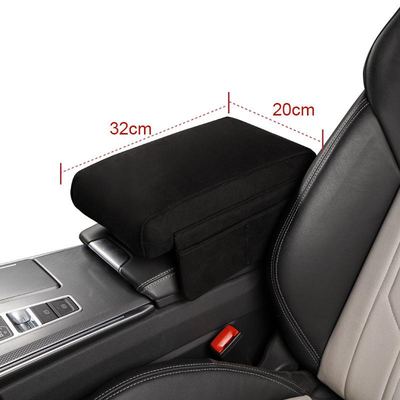 Car Armrest Cushion Suede Armrest Cup Holder Center Console Increased Elbow Support  Armrest Cushion Vehicle Arm Storager Box