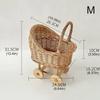 Handwoven Stroller Shaped Flower Basket with for Floral Arrangements Portable Storage for Home Decoration
