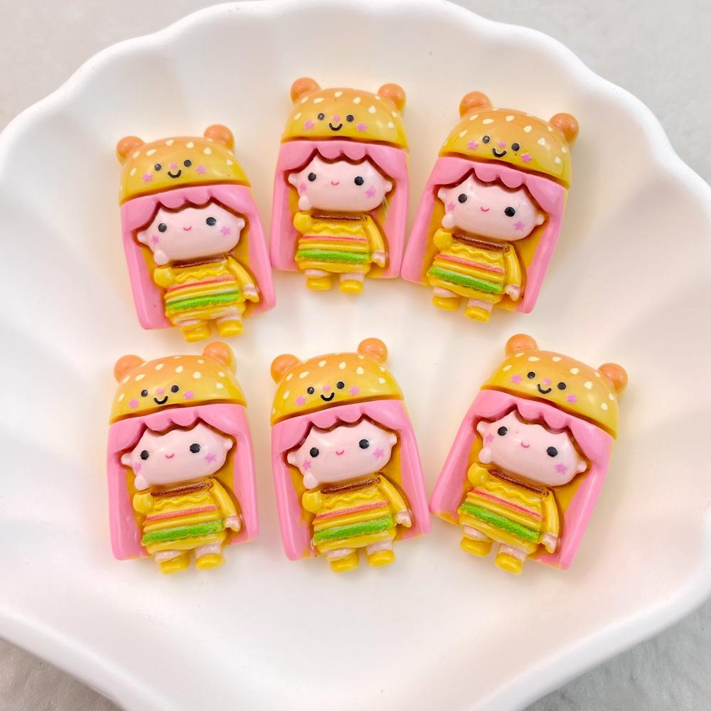 10Pcs New Cute Cartoon Girl Doll Series Flat Back Resin Cabochons DIY Jewelry Craft Decoration Accessorie