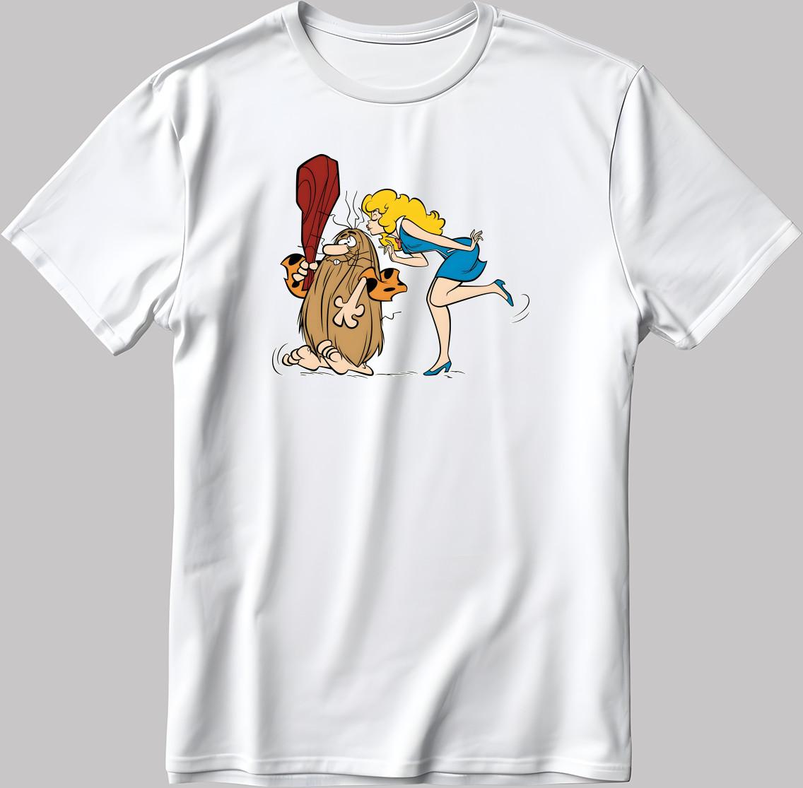 Captain Caveman Funny Short Sleeve White-Black Men/ Women T Shirt Mens Womens Tees Top R221 M