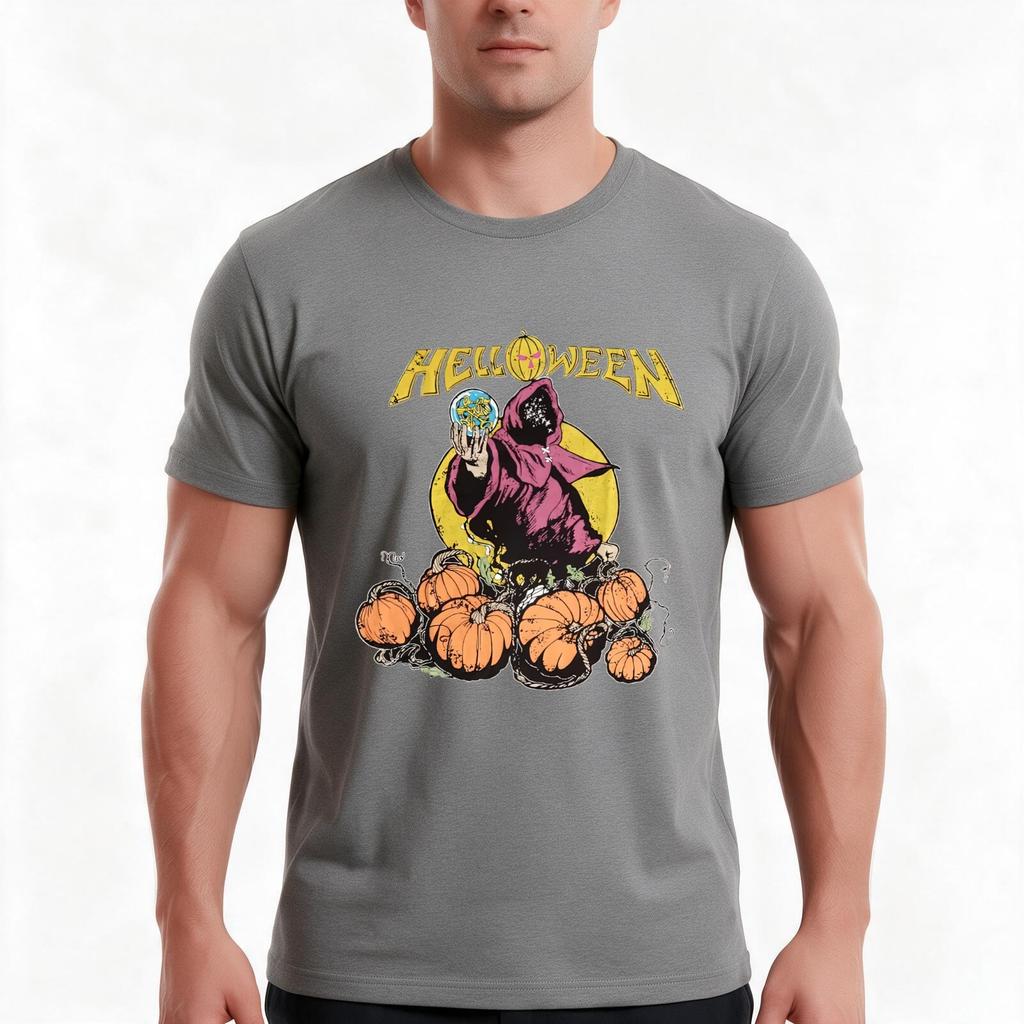 Helloween Pumpkin Garden TShirt Summer Casual Cotton Tee Oversized Streetwear Tops Vintage Graphic Print Unisex Unisex Unisex